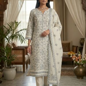 Women Printed Kurti Pant & Dupatta Set